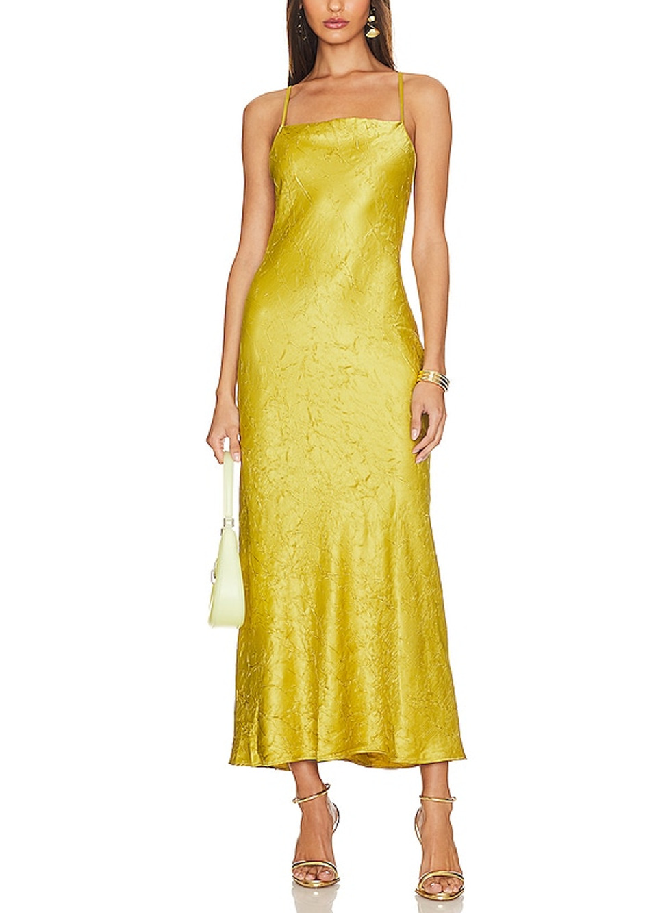 Bec + Bridge Textured Olive Oil Carolina Maxi Dress Size 6